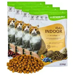 Lecker.Pet® Balu's Indoor Geflügel Katzenfutter 10 kg - Katzenfutter für Wohnungskatzen, mit 20% frischem Geflügelfleisch für eine leicht verdauliche Ernährung, unterstützt Haut- und Fellgesundheit sowie das Immunsystem.
