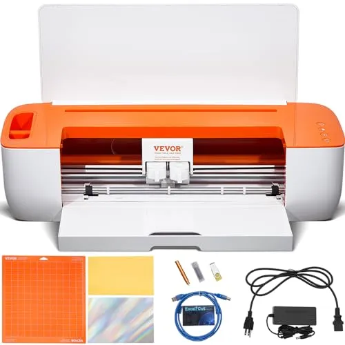 VEVOR Vinyl-Schneidemaschine, DIY-Schneidemaschine mit Bluetooth-Konnektivität, Kompatibel mit iOS, Android, Windows & Mac, Umfangreiche Designs enthalten, Individuelle Karten, Heimdekoration