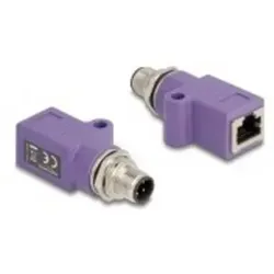 Delock Netzwerkadapter M12-D zu RJ-45 - violett - Patchpanel / Patchfeld, 4-poliger M12-D Netzwerkadapter mit Gewinde für stabile Verbindungen und CAT 5e Geschwindigkeiten.