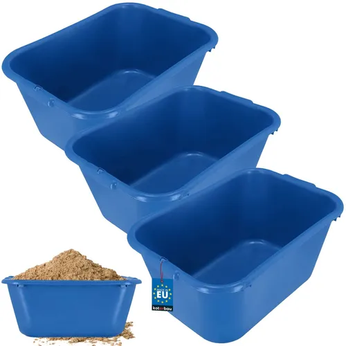 KOTARBAU® 3er Set Bau- und Gartencontainer 55L Blau