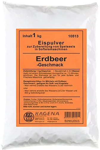 Softeispulver Erdbeer-Geschmack, 1 kg (Beutel)