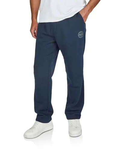 JACK & JONES Jogginghose Herren lang JPSTKANE Landon Uncuffed SWT Pants Relaxed Fit Sporthose Trainingshose Freizeithose, Größe:3XL, Farbe:Navy Blazer (12297454)