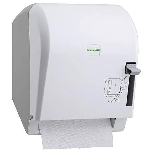SANISMART Handtuchrollenspender Kunststoff mit Hebelbedienung Papierspender