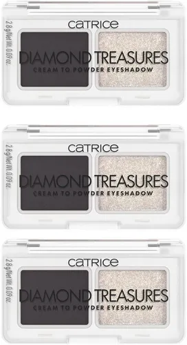 Catrice Lidschatten-Palette Diamond Treasures Cream to Powder Eyeshadow, 3-tlg., Seidige Textur für müheloses Verblenden und makellosen Halt