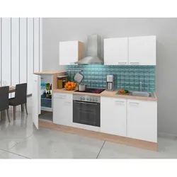 Respekta Küchenzeile Petunia 270 cm Eiche Natura in weiß von Respekta