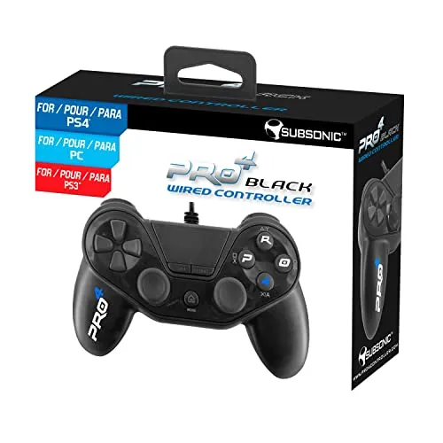 Subsonic SA5417 Pro4 Wired Controller für Playstation 4/Slim/Pro, Playstation 3 schwarz