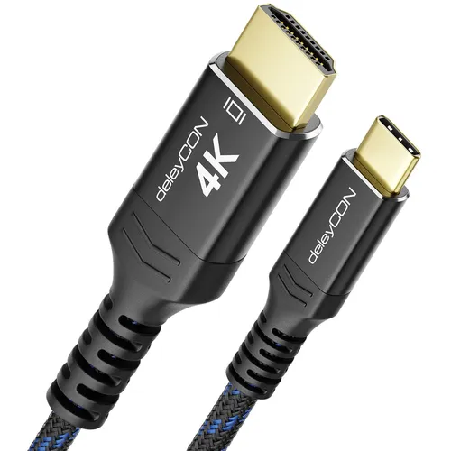 1,5m 4K USB-C auf HDMI Kabel 4K@60Hz 2K@120Hz Thunderbolt 3/4 Smartphone Handy
