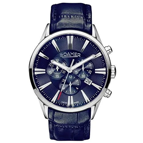 Roamer Herren Analog Schweizer Quarzwerk Uhr mit Leder Armband 508837-41-45-05