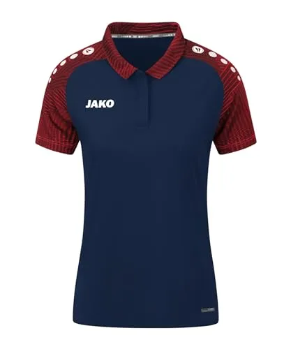 JAKO Damen Polo Performance - Nachhaltiges Poloshirt aus 100% recyceltem Polyester, atmungsaktiv und schnelltrocknend, mit stylischen Jacquard-Elementen im Ärmel und Kragen