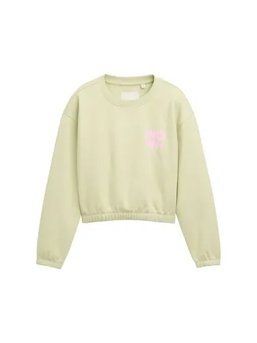 TOM TAILOR Sweatshirt Strick & Sweatshirts Cropped Sweatshirt mit Print