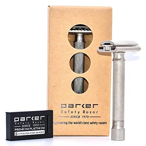 Produktbild Parker safety razor Variant verstellbar Chrom + 5 Rasierklingen