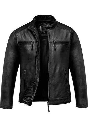 Amaci&Sons CICERO Lederjacke aus Echtleder für Herren - Hochwertige Biker-Zipper Jacke aus 100% Schafsleder, die Stil und Robustheit vereint. Ideal für lässige Looks und besondere Anlässe – ein zeitloses Must-Have für jeden Kleiderschrank.