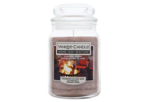 Yankee Candle Home Inspiration Duftkerze Campfire Stories 538 g - Große Duftkerze im Glas mit einzigartigem Campfire Stories Duft. Brenndauer von bis zu 150 Stunden für eine gemütliche Atmosphäre in Ihrem Zuhause.