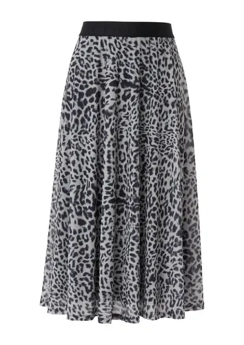 comma casual identity A-Linien-Rock grau|schwarz 36 - Eleganter A-Linien-Rock in Grau und Schwarz, ideal für vielseitige Outfits. Pflegeleicht und aus hochwertigen Materialien für hohen Tragekomfort.