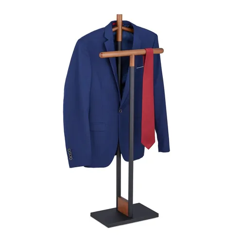 Herrendiener Kleiderbutler – Stummer Diener für Anzüge - Kleiderständer aus Buche, freistehend und stabil bis 8 kg. Ideal zur stilvollen Aufbewahrung Ihrer Anzüge und Hemden.