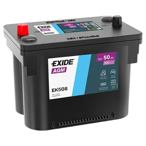 Exide EK508 AGM Starter-Batterie 12V 50Ah 800A