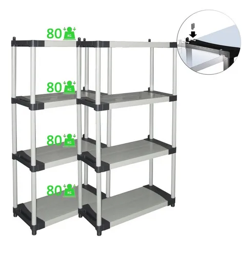 Kreher XL Kunststoffregal Set 2 Stück in Lichtgrau von Kreher
