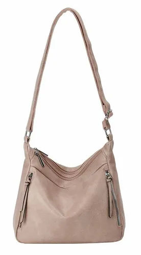 ITALYSHOP24 Schultertasche Damen Tasche Shopper Crossbody Handtasche Umhängetasche Beuteltasche, CrossOver Damentasche Hobo Bag Henkeltasche Reisetasche Leder Optik
