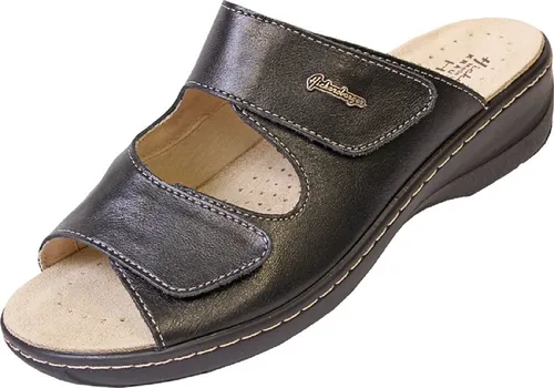 Hickersberger Milano HALLUX - Damen Pantolette schwarz 42 EU - Pantoletten für Damen mit rutschhemmender Sohle und herausnehmbarer Kräutereinlage für optimalen Komfort und Unterstützung.