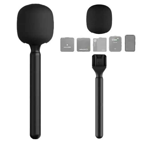 NAVESO Ständer Halter Mic Flag Station für D-JI Mic 1/2, Rode Wireless Go II, Wireless Interview Lavalier Mikrofon Adapter Handheld Moun mit Schaumstoff Popschutz, für Osmo Pocket 3 Mic 2/ Synco G1/A2