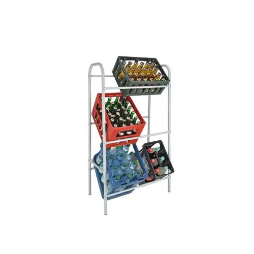 Spetebo Getränkekistenregal aus Metall - 6 Kisten, weiß - Standregal für genormte Getränkekästen, stabil und platzsparend, ideal für eine ordentliche Aufbewahrung von Getränkekisten in Küche oder Vorratsraum.