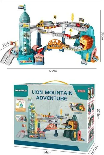 Autobahn Rutsche Brücke Aufzug Licht- und Soundeffekte Löwen-Set