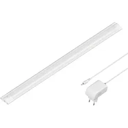 ledscom.de LED Unterbau-Leuchte SIRIS weiß matt mit Netzteil, flach, 50cm, 655lm, weiß