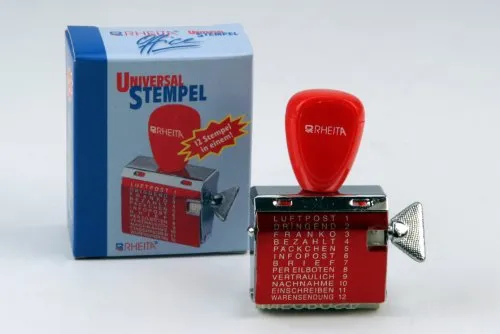 Wortbandstempel 12 verschiedene Texte einstellbar