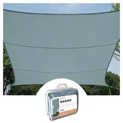 Perel Sonnensegel, wasserabweisend, 3.6 x 3.6 m, Hellgrau