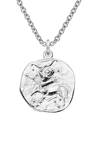 trendor Sternzeichen Schütze mit Halskette 925 Silber Ø 16 mm Tierkreiszeichen Anhänger Sterlingsilber für Damen, Herren oder Kinder, 08441-12-50 50 cm