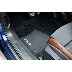 Volkswagen 11B06150282V Gummi Fußmatten Premium - Premium Allwettermatten für VW ID.4, 100% passgenau, rutschfest und abwaschbar. Besonders leicht dank spezieller Materialzusammensetzung und mit ID.4 Schriftzug.
