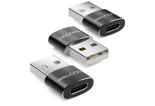 deleyCON deleyCON 3x USB2.0 Mini Adapter USB zu USB C-Buchse Notebook USB-Adapter