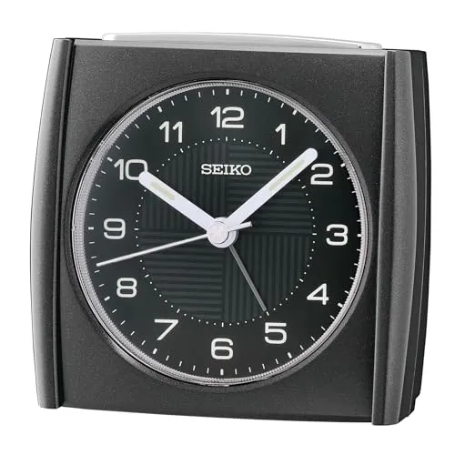 Seiko Clocks QHE205J Kunststoffuhr, Schwarz in schwarz von Seiko Clocks