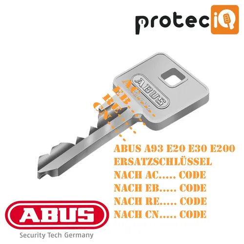 ABUS Nachschlüssel AC EB RE CN Code von ABUS