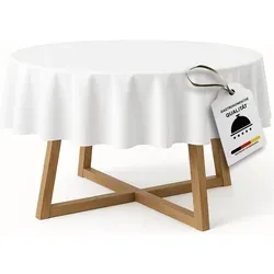 texpot Tischdecke Damast rund 160 cm in weiß von TextilDepot24 GmbH
