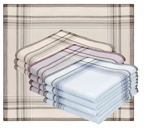 Betz 12 Stück Herren Stoff Taschentücher Set Größe 40x40 cm 100% Baumwolle - Prime Dessin 3