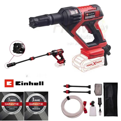 Einhell Akku-Druckreinigerpistole Hypresso 18/24-1 Li-Solo - Akku Druckreiniger für vielseitige Anwendungen, flexibel und kabellos dank Power X-Change 18 V System.