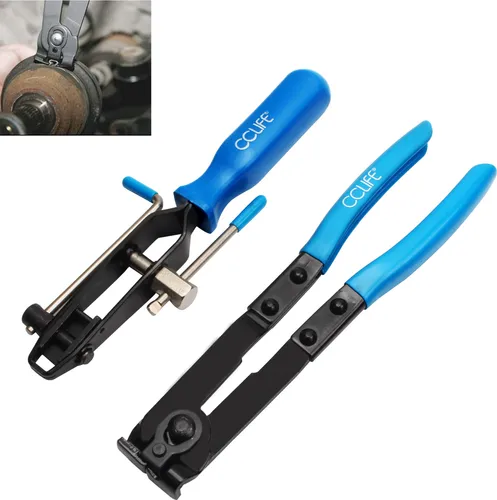 CCLIFE Achsmanschetten Klemm mit Schlauchband Schneidvorrichtung Zange Zangensatz 2tlg