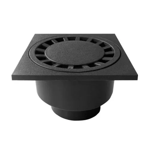 ACO Haus- und Hofablauf Kunststoff 20 x 20 cm schwarz - Hochwertiger Ablauf für effektive Regenwasserableitung, langlebig und ideal für Garten- und Hofanwendungen.