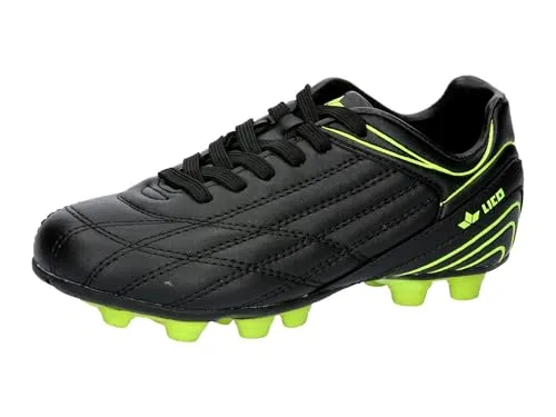 Lico Jungen Soccer Champ Fußballschuh, Schwarz Lemon, 37 EU - Fußballschuhe mit flacher Gummisohle für optimalen Halt, ideal für junge Talente auf dem Platz.