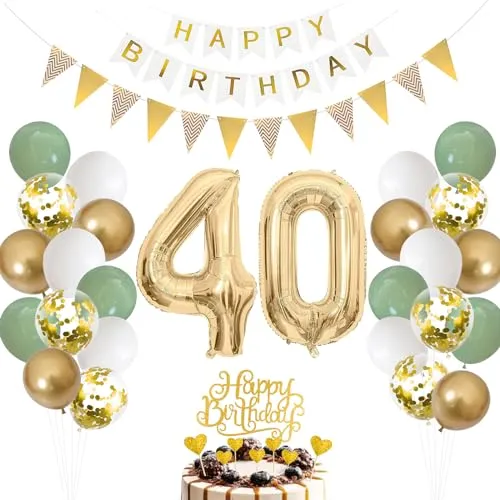 40. Geburtstag Deko Salbeigrüne in grün von Moorle