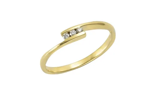 Orolino Ring Gold 585 mit 3x Brillant 0,06ct. - Eleganter Damen-Ring aus 585 Gelbgold, verziert mit 3 funkelnden Brillanten (gesamt 0,06ct.) – der perfekte Schmuck für besondere Anlässe.