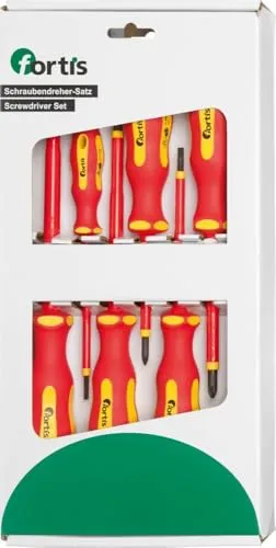 Fortis Schraubendreher-Satz VDE 7-teilig PZ - Schraubendreher-Sätze, sicherer Einsatz durch VDE-Isolation bis 1000V – ideal für Elektroarbeiten.