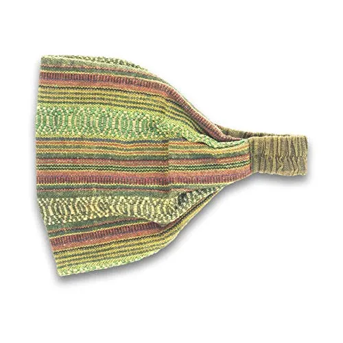 KUNST UND MAGIE unisex Hippie Kopfband Stirnband Goa Yoga Stonewashed, Farbe:Grün
