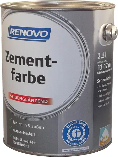 2,5L Renovo Zementfarbe steingrau RAL7030 von Renovo