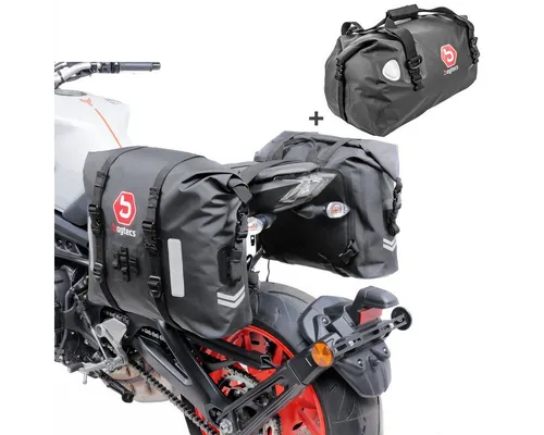 Bagtecs Reisetasche Satteltaschen Set für BMW F 650 GS / Dakar WR40 Hecktasche - Praktisches Set aus strapazierfähigen Satteltaschen und Hecktasche mit 100 Litern Volumen. Wasserdicht, UV-beständig und mit reflektierenden Elementen für mehr Sicherheit. Ideal für lange Fahrten.