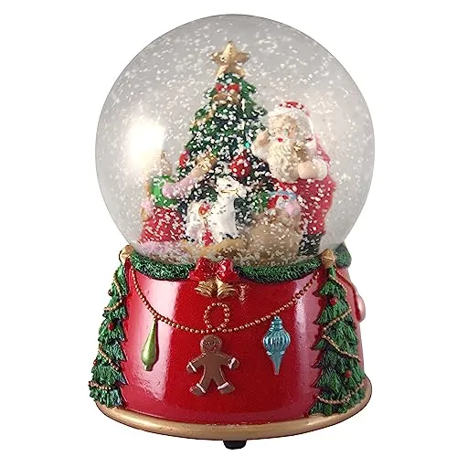 Christmas Paradise Weihnachts-Deko Schneekugel mit Spieluhr - Nostalgische Schneekugel mit mechanischer Spieluhr, die eine bezaubernde Weihnachtsmelodie spielt. Ideal für festliche Dekoration auf Tisch oder Fensterbrett, handgefertigt und detailreich.