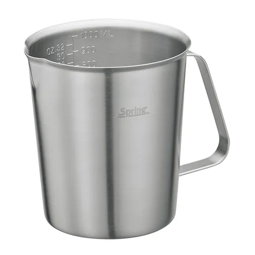 SPRING Messbecher TOOLS aus Edelstahl 1,0 Liter - Messbecher & -löffel, 1 Liter Kapazität, spülmaschinenfest und mit Deckel – ideal für präzises Messen in der Küche.