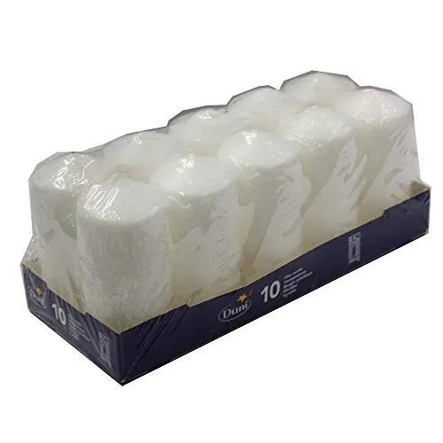 Duni Stumpenkerzen weiß, 5 x 10 cm, 10 Stück von Duni