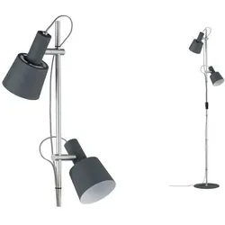 Paulmann 79690 Neordic Haldar Stehleuchte - Skandinavische Stehlampe für E14 Lampen, dunkelgrau mit chrom matt, ideal für blendfreies Licht und vielseitige Kombinationen